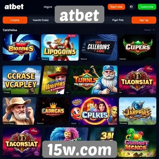 Variedade de jogos disponíveis na plataforma Atbet